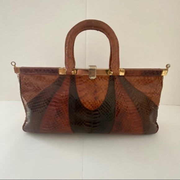 Vintage Snake Skin Purse Satchel Bag - Picture 4 of 14